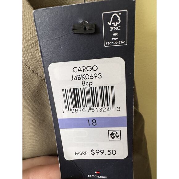 Tommy Hilfiger Cargo Pants Khaki Sz 18 Women’s Utility Straight Leg NWT Utility - Picture 2 of 6